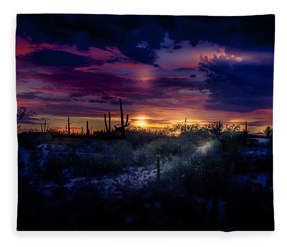 Tucson Fleece Blanket featuring the photograph After the monsoon by Micah Offman