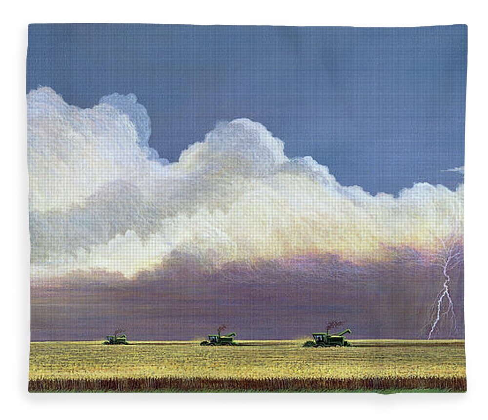 Landscape Fleece Blanket featuring the painting Against The Storm by George Lightfoot