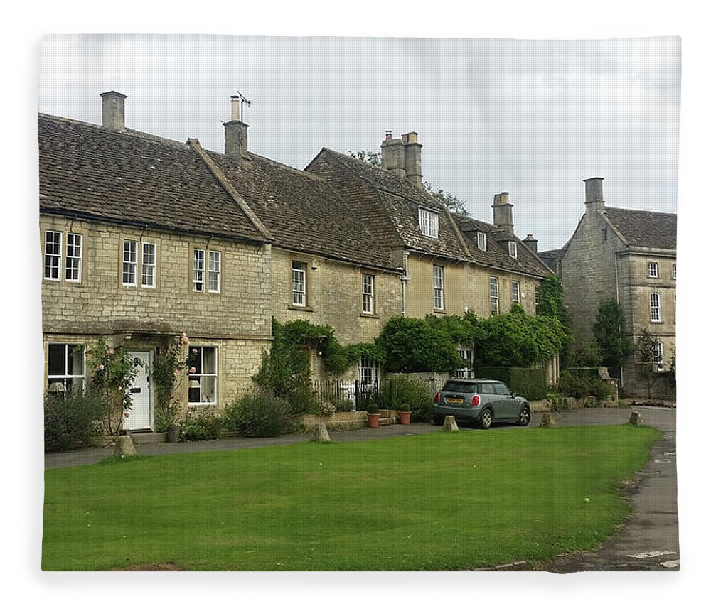 Cotswold Fleece Blanket featuring the photograph Agatha Raisin Village by Roxy Rich