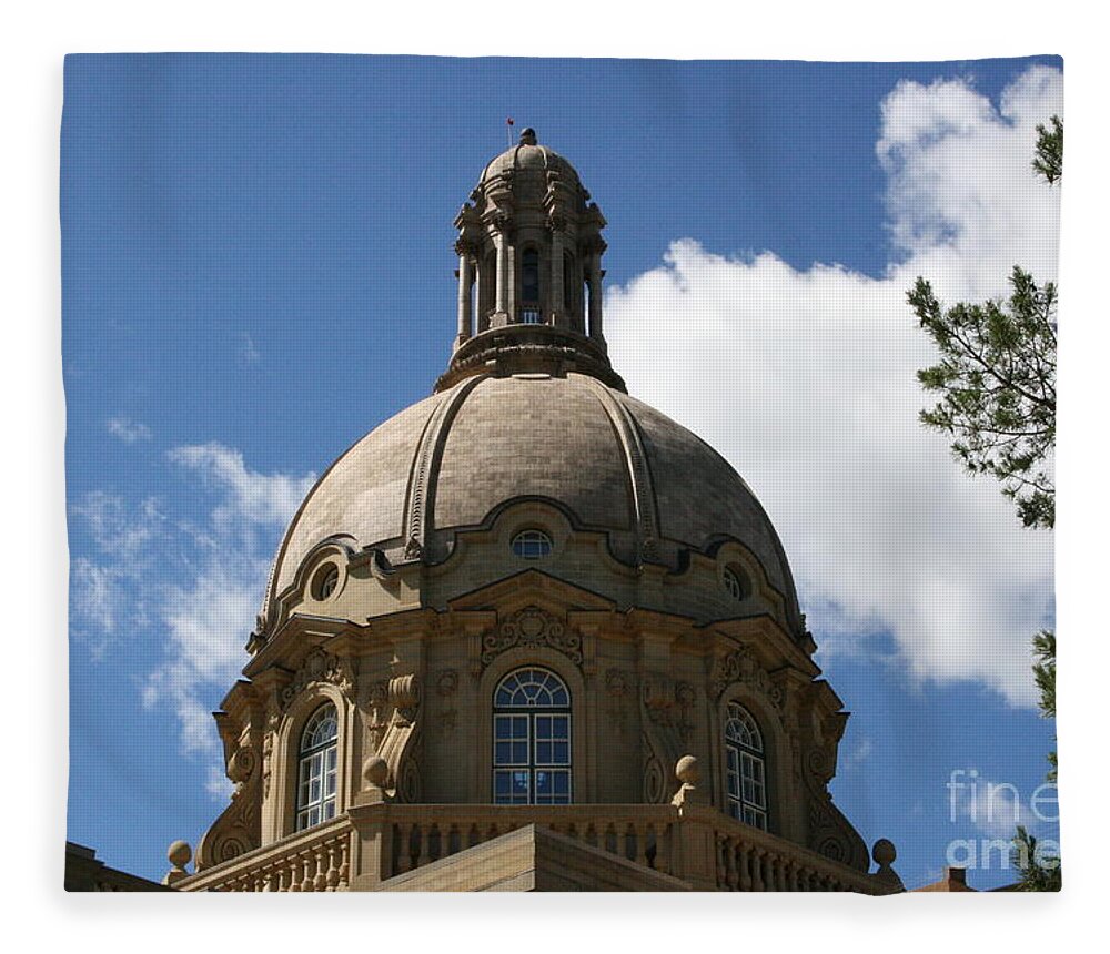 Edmonton Fleece Blanket featuring the photograph Alberta Legislature Building by Mary Mikawoz