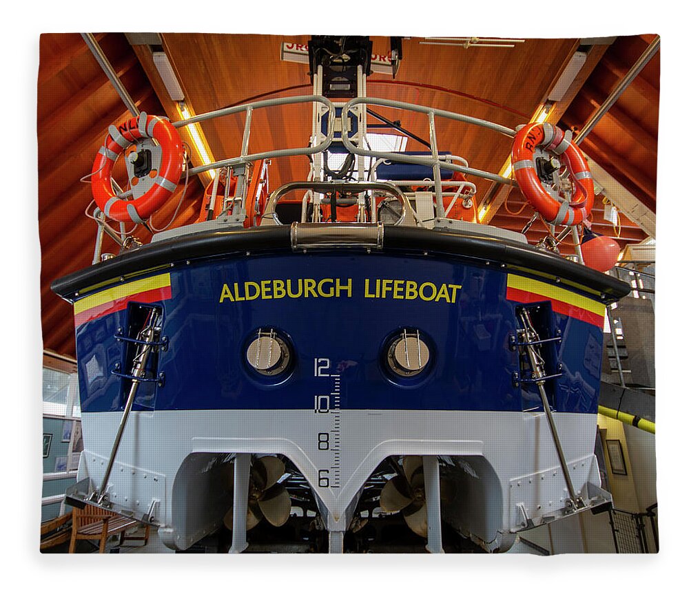 Lifeboat Fleece Blanket featuring the photograph Aldeburgh Lifeboat by Steev Stamford