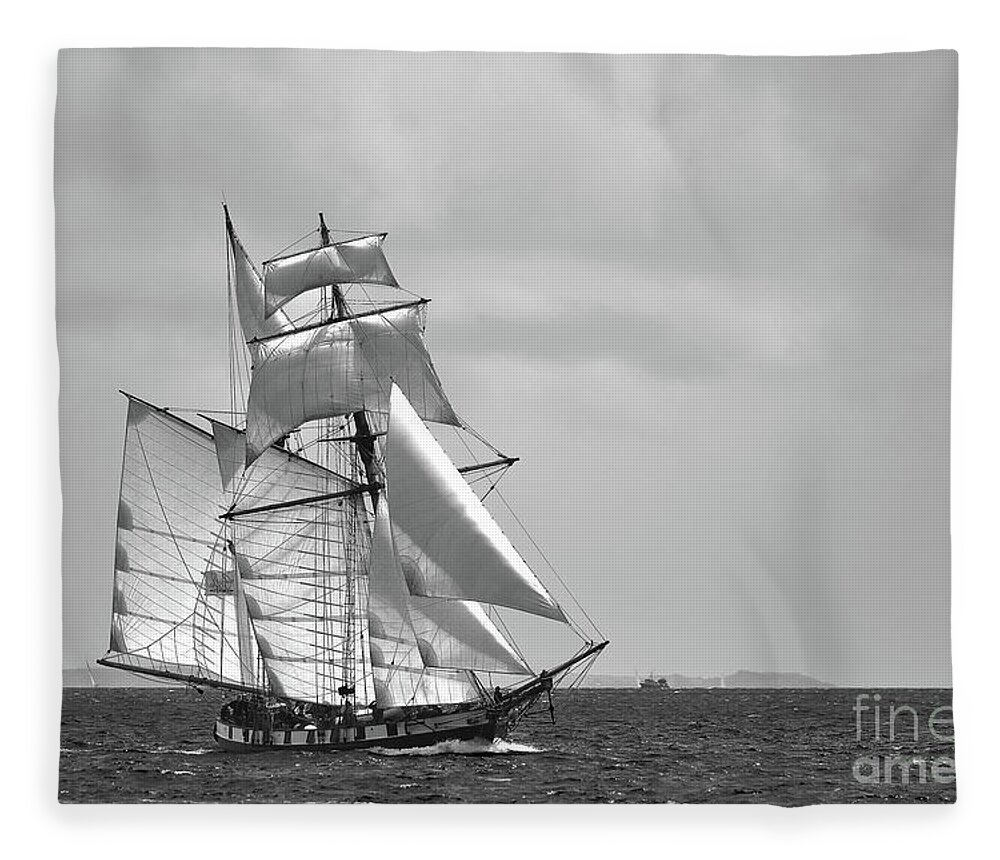 19th Fleece Blanket featuring the photograph All sails out. II by Frederic Bourrigaud