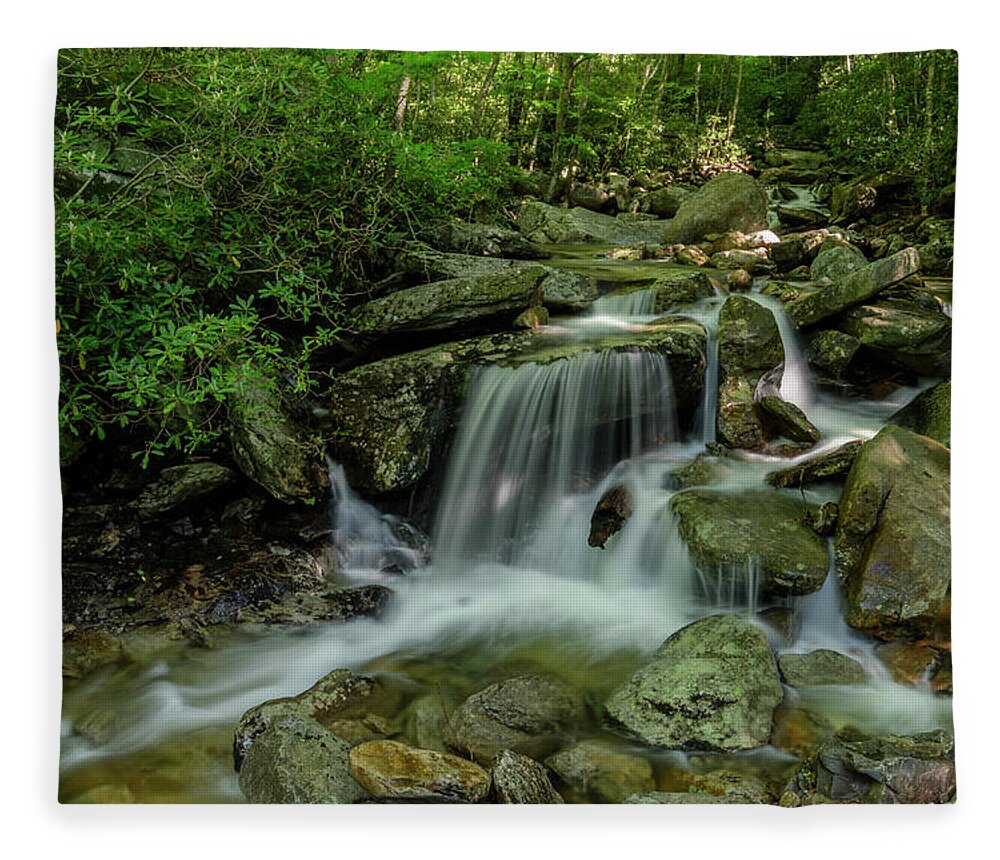 Blue Ridge Mountains Fleece Blanket featuring the photograph Along the Creek by Melissa Southern