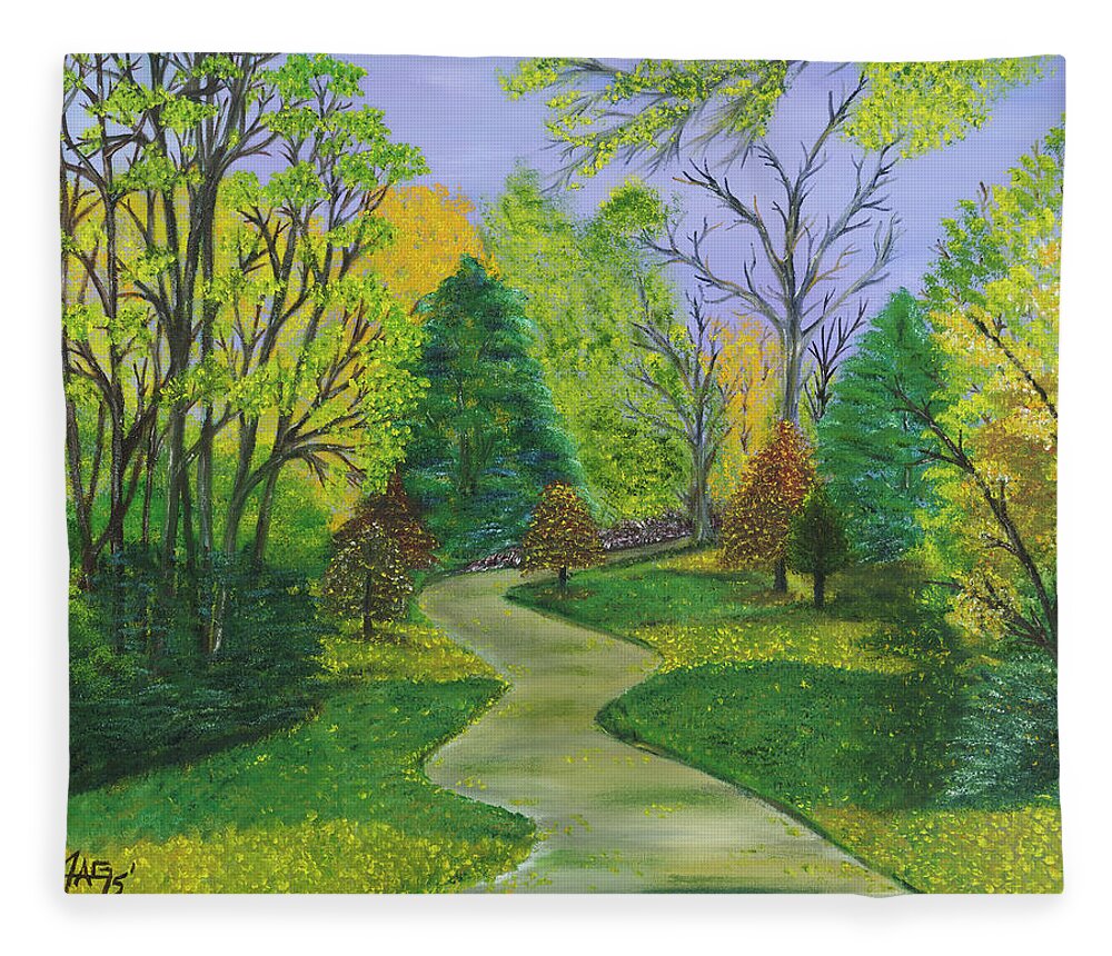 Acrylic Painting Fleece Blanket featuring the painting Along The Shunga Trail Too by The GYPSY and Mad Hatter