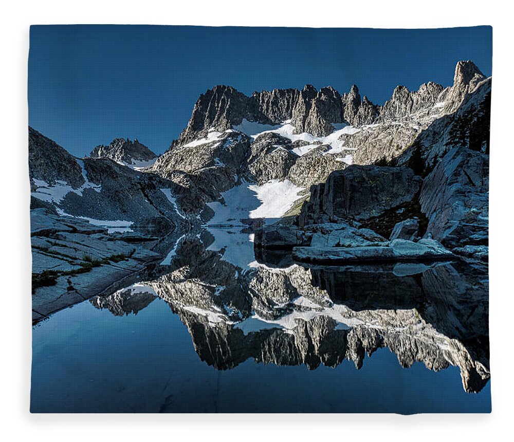 Landscape Fleece Blanket featuring the photograph Alpine Blue Reflection by Romeo Victor