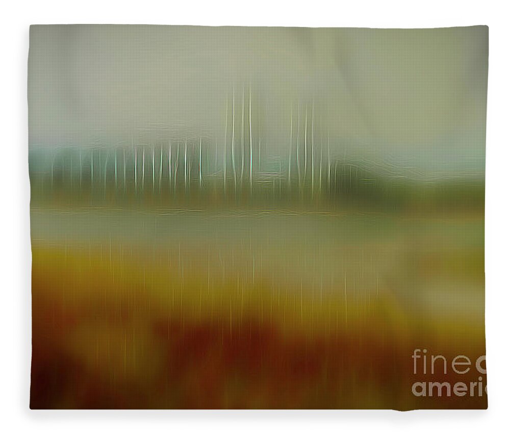 Bridges Fleece Blanket featuring the mixed media Altered Reality 28A - Sidney Lanier Bridge Abstract Art by DB Hayes
