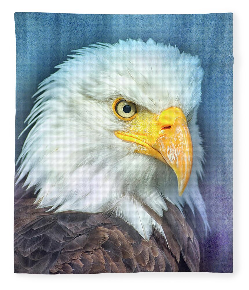 Bird Fleece Blanket featuring the photograph American Bald Eagle by Bill Barber