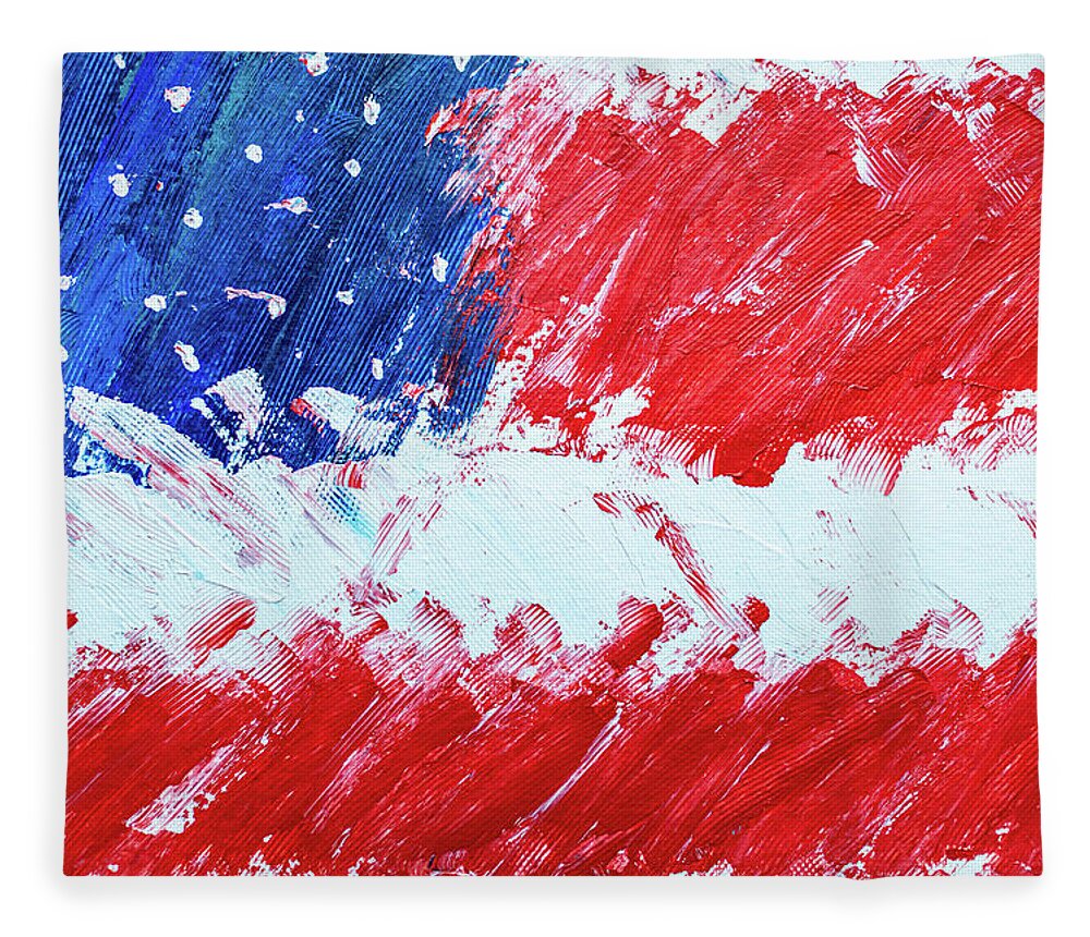 Paint Fleece Blanket featuring the photograph American Flag Painting by Amelia Pearn