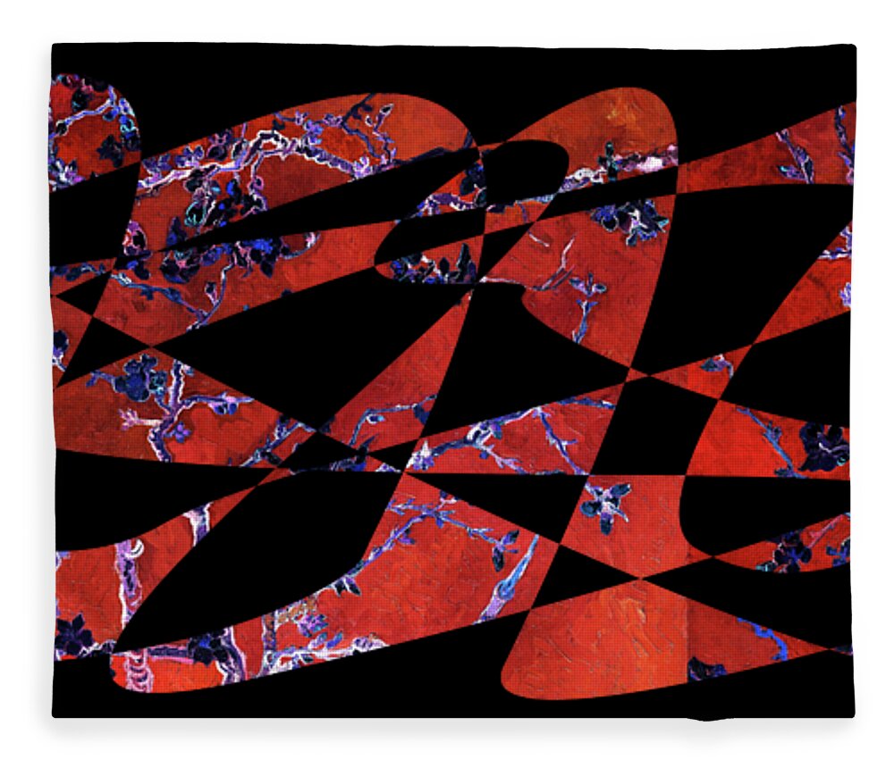 Abstract In The Living Room Fleece Blanket featuring the digital art American Intellectual 6 by David Bridburg