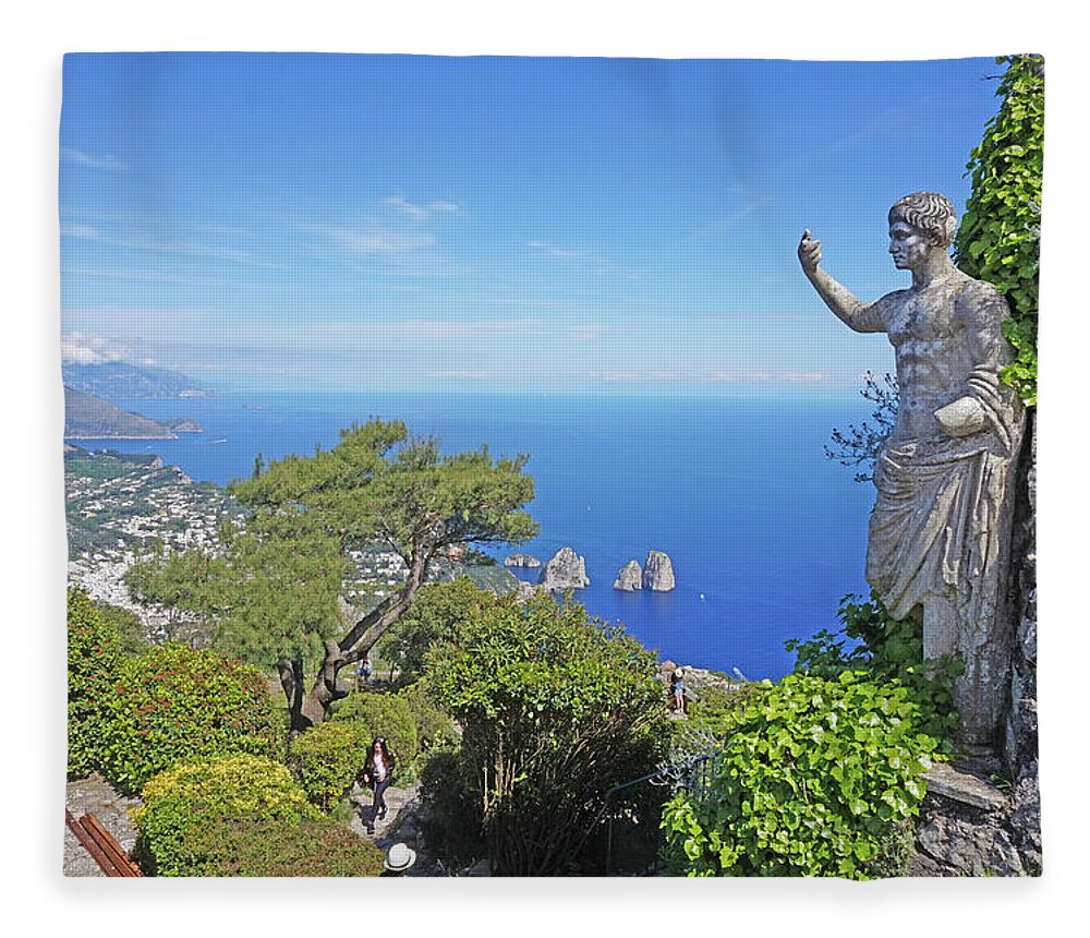 Monte Solaro Fleece Blanket featuring the photograph Anacapri, Italy by Yvonne Jasinski