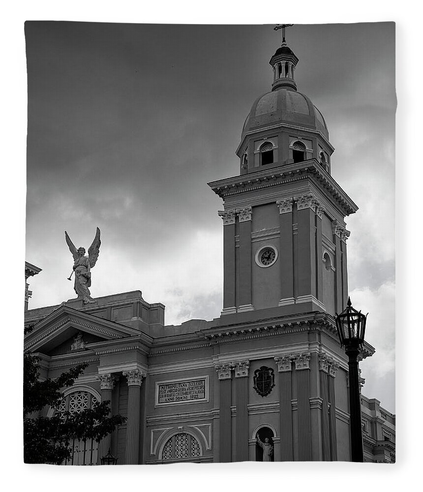 Cuba Fleece Blanket featuring the photograph Angel Amid the Storm by M Kathleen Warren