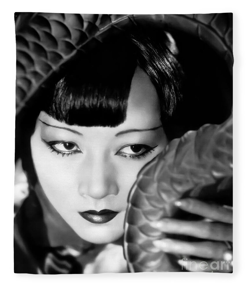 Anna May Wong Fleece Blanket featuring the photograph Anna May Wong by Sad Hill - Bizarre Los Angeles Archive