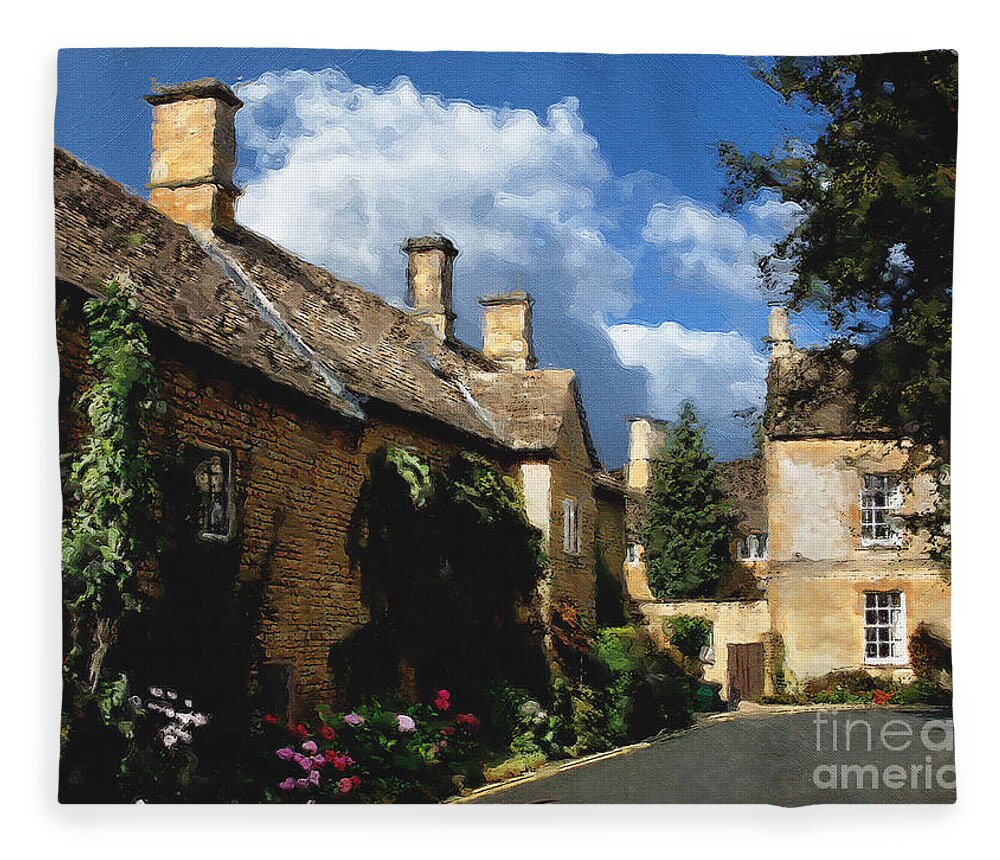 Bourton-on-the-water Fleece Blanket featuring the photograph Another Backstreet in Bourton by Brian Watt