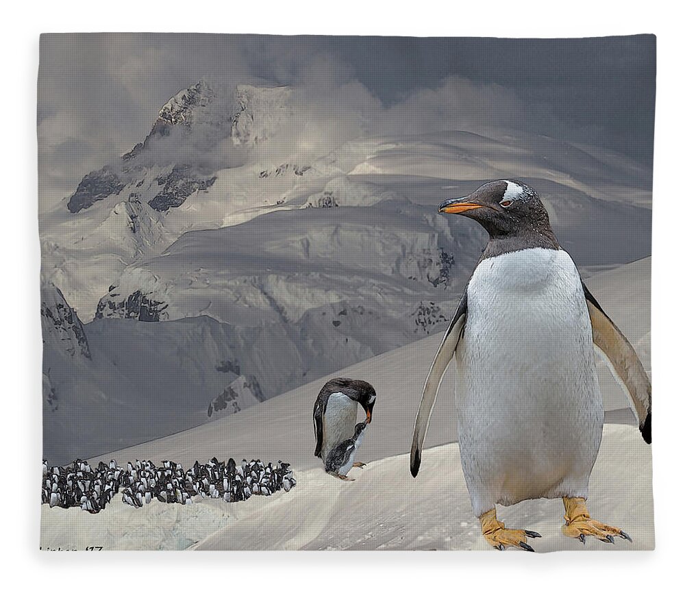 Antarctica Fleece Blanket featuring the digital art Antarctica by Larry Linton
