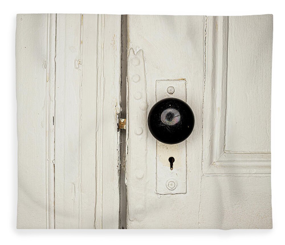 Door Fleece Blanket featuring the photograph Antique Door Knob 2 by Amelia Pearn