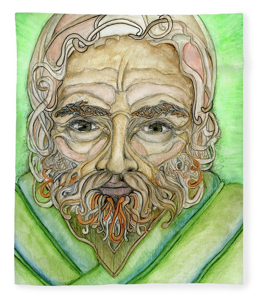 Apostle Paul Fleece Blanket featuring the painting Apostle Paul by Jo Thomas Blaine