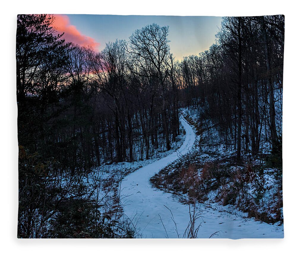 Winer Fleece Blanket featuring the photograph Appalachian Mountain Sunset by Lara Ellis
