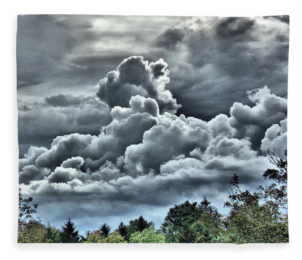 Clouds Fleece Blanket featuring the photograph Approaching Rainstorm by Christopher Reed