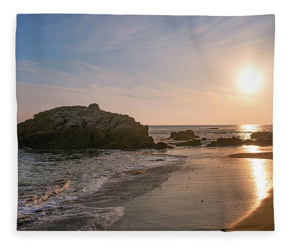 Beach Fleece Blanket featuring the photograph Approaching Sunset at the Beach by Matthew DeGrushe
