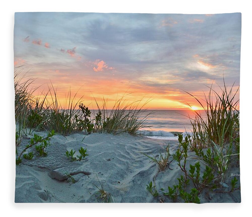 Obx Sunrise Fleece Blanket featuring the photograph April 8, 2016 by Barbara Ann Bell