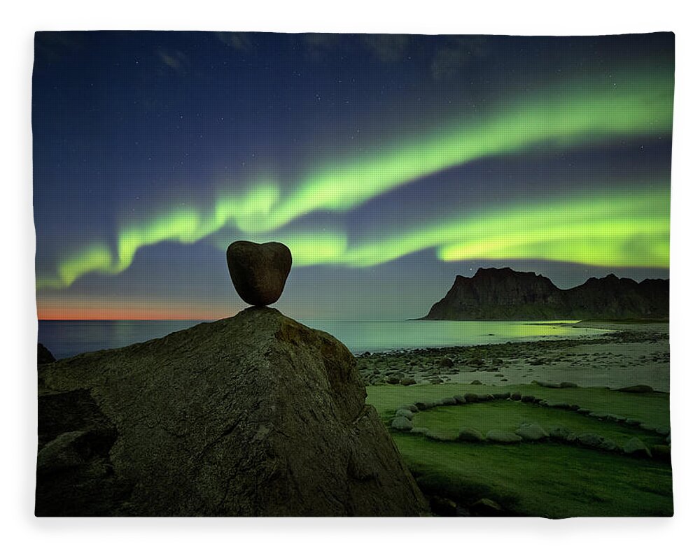 Norway Fleece Blanket featuring the photograph Arctic Love by Erika Valkovicova