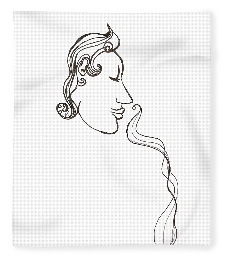 Smell Fleece Blanket featuring the drawing Aromata by Vicki Noble