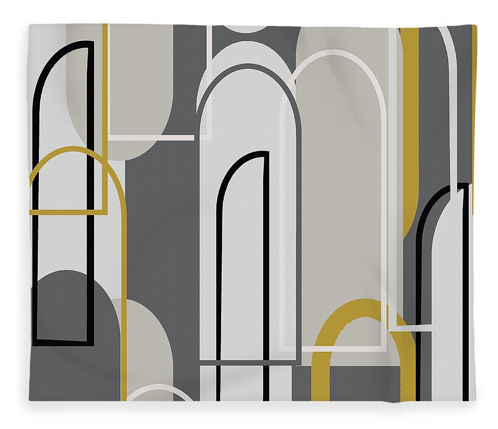 Arch Fleece Blanket featuring the digital art Art Deco Arch Window Pattern 3500x3500 seamless repeat by Sand And Chi
