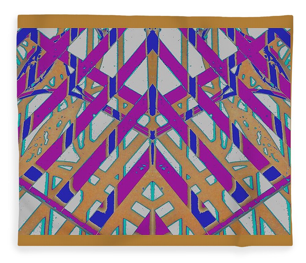 Abstract Fleece Blanket featuring the digital art Art Deco Escher by T Oliver