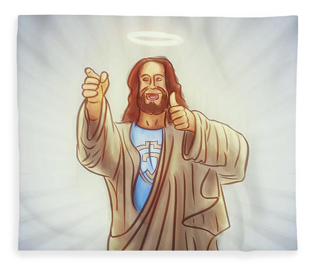 Jesus Fleece Blanket featuring the digital art Art - Jesus the Messiah by Matthias Zegveld