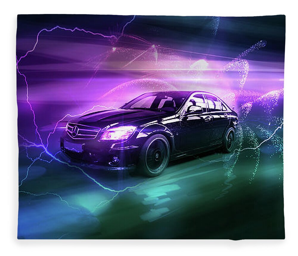 Mercedes Fleece Blanket featuring the digital art Art - The Awesome Mercedes by Matthias Zegveld