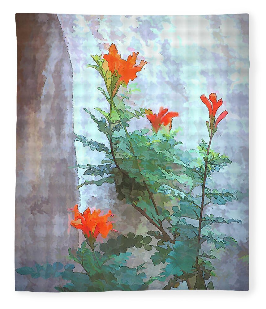Flower Fleece Blanket featuring the photograph Artistic Cape Honeysuckle by Jerry Griffin