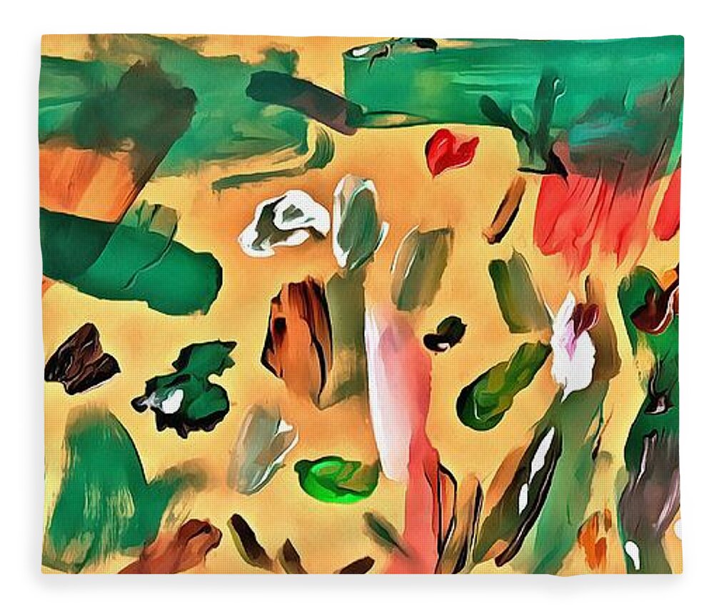 Artist Fleece Blanket featuring the mixed media Artist's Palette by Christopher Reed