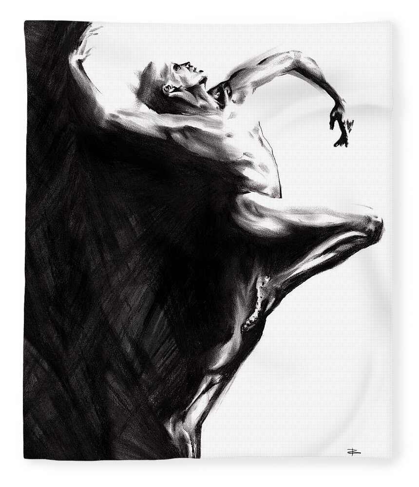 Figurative Fleece Blanket featuring the drawing Shadowtwister by Paul Davenport