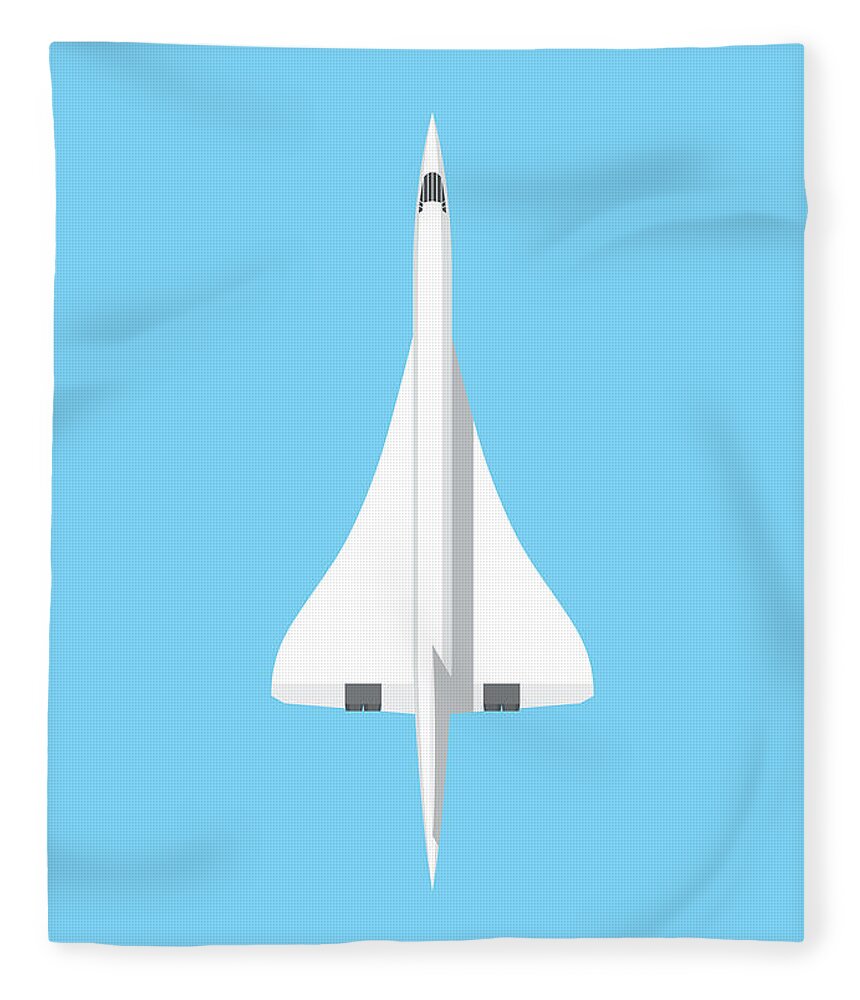 Concorde Fleece Blanket featuring the digital art Concorde jet airliner - Sky by Organic Synthesis