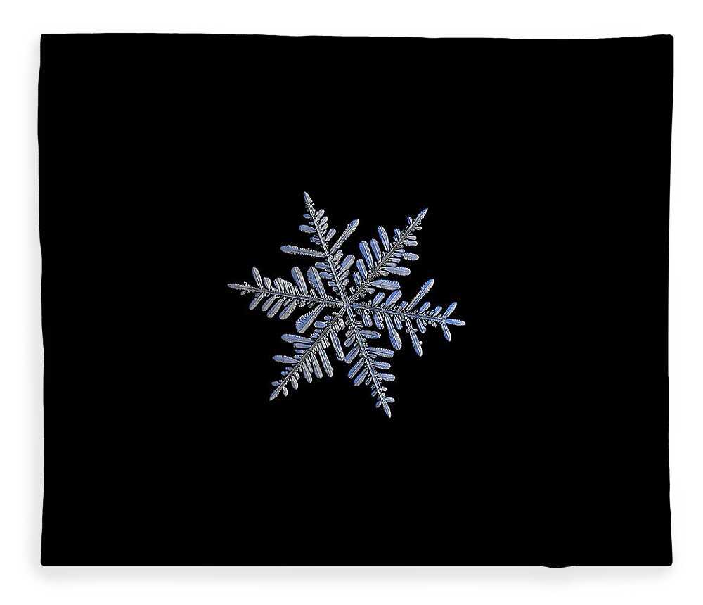 Snowflake Fleece Blanket featuring the photograph Real snowflake 2018-12-18_1 by Alexey Kljatov