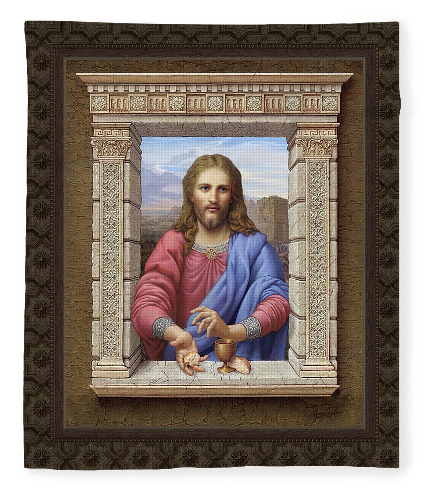 Christian Art Fleece Blanket featuring the painting Christ 2 by Kurt Wenner