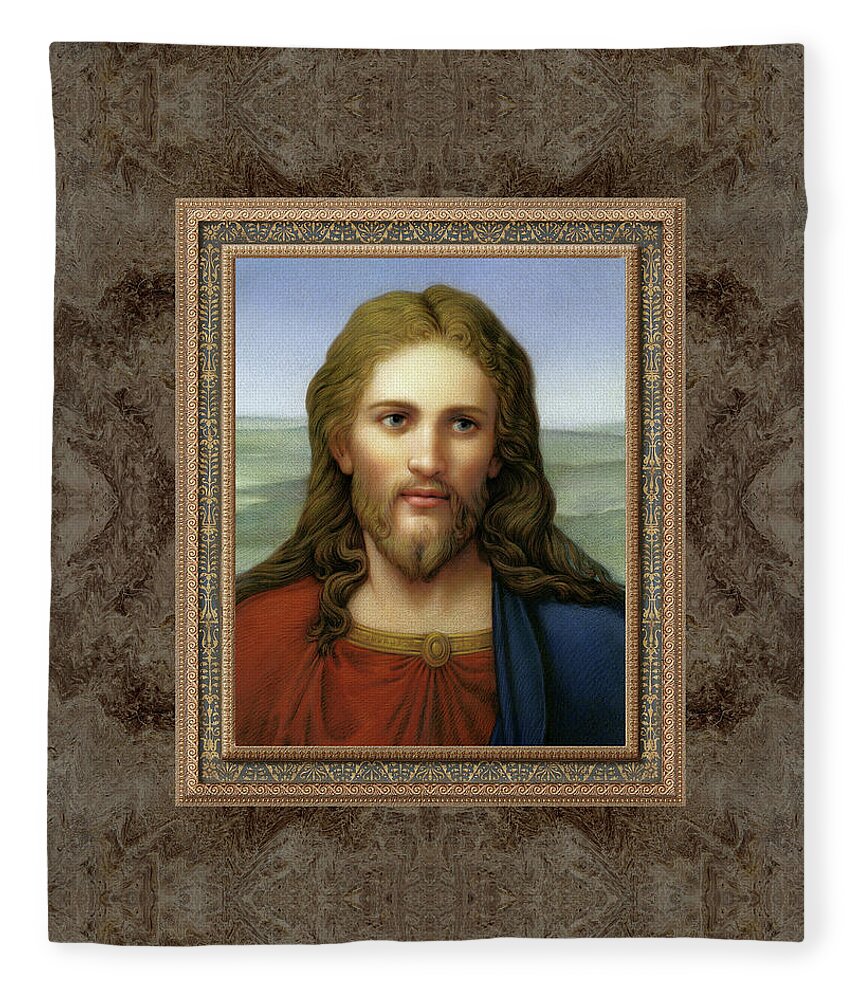 Christian Art Fleece Blanket featuring the painting Christ in Red and Blue by Kurt Wenner