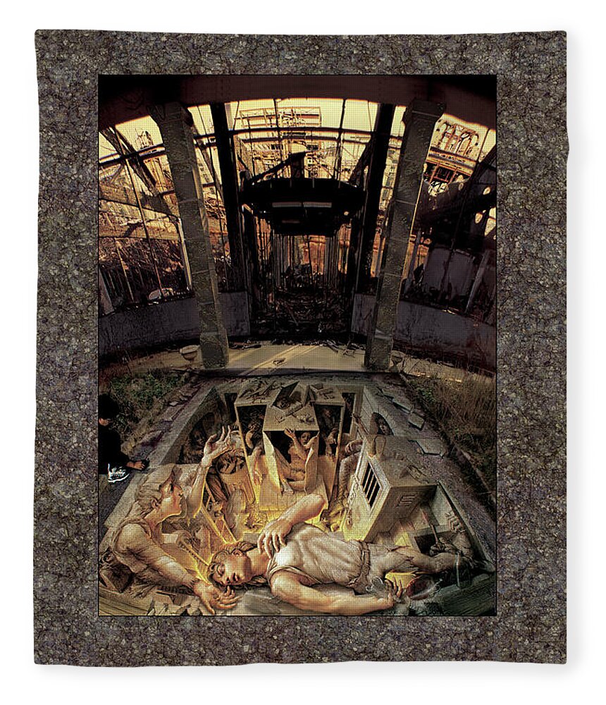 Ghetto Fleece Blanket featuring the painting The Ghetto by Kurt Wenner
