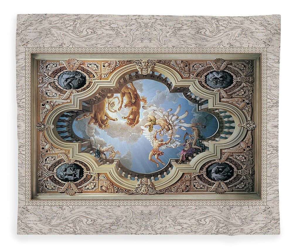 Fall Of Icarus Fleece Blanket featuring the painting Fall of Icarus by Kurt Wenner