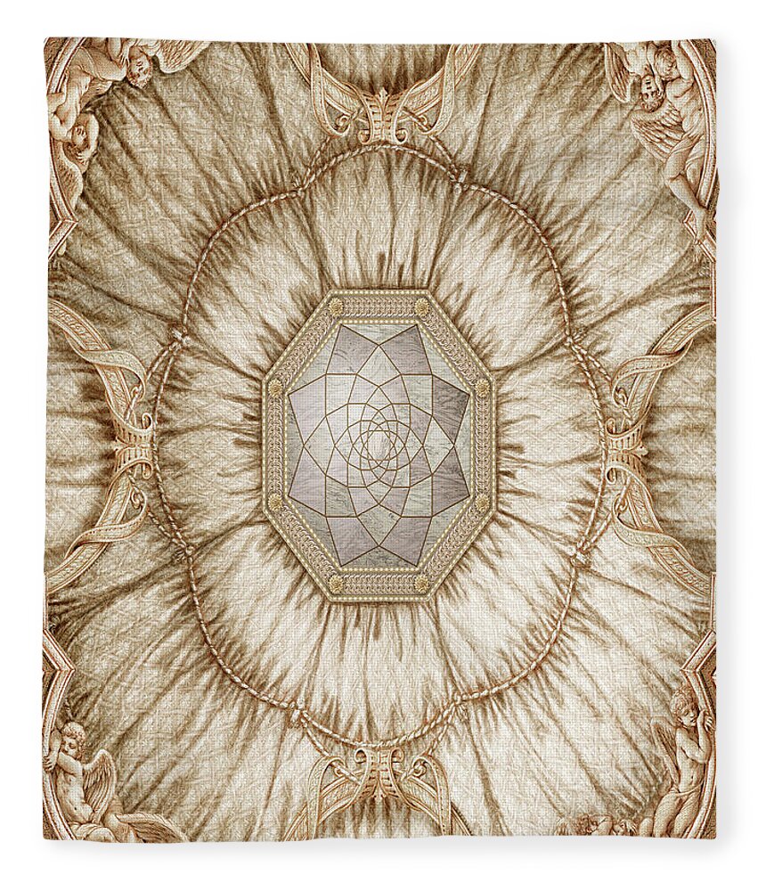 Drapery Fleece Blanket featuring the mixed media Draped Ceiling by Kurt Wenner