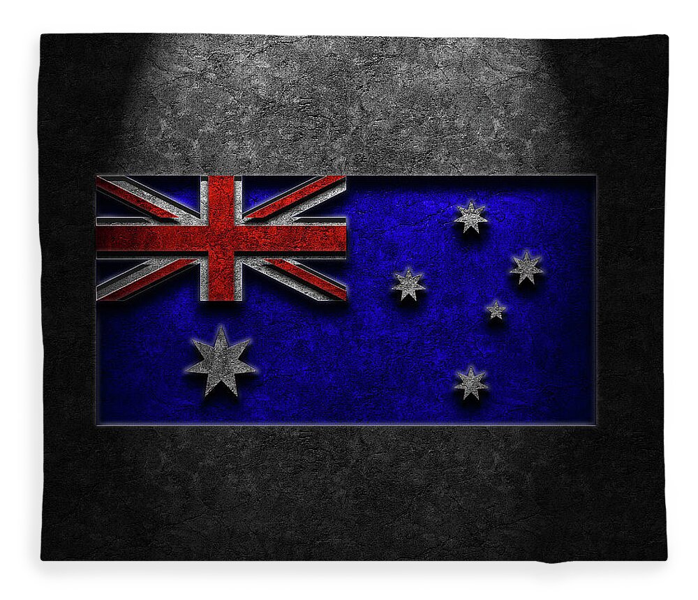 Abstract Fleece Blanket featuring the photograph Australian Flag Stone Texture Repost by Brian Carson