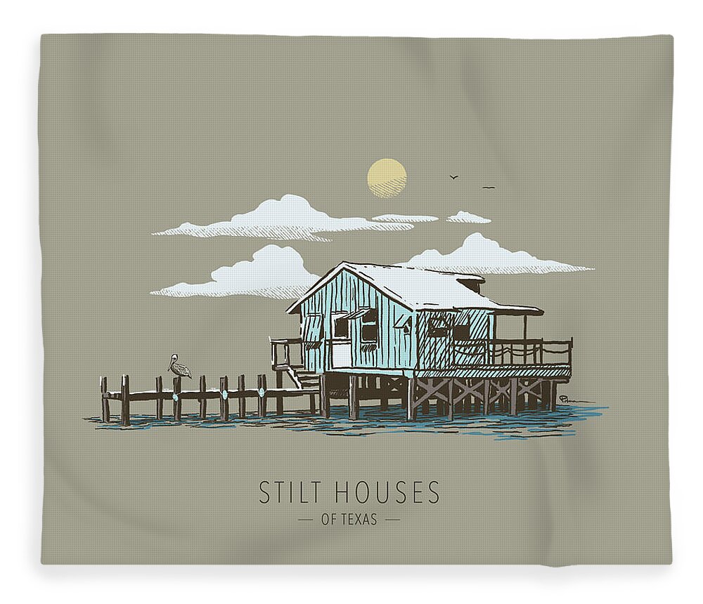 Texas Fleece Blanket featuring the photograph Stilt Houses of Texas by Kevin Putman