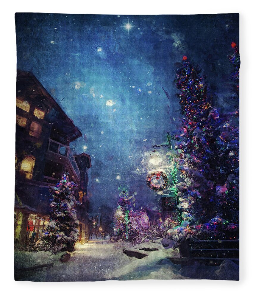 Christmas Fleece Blanket featuring the digital art Season's Greetings by Phil Perkins