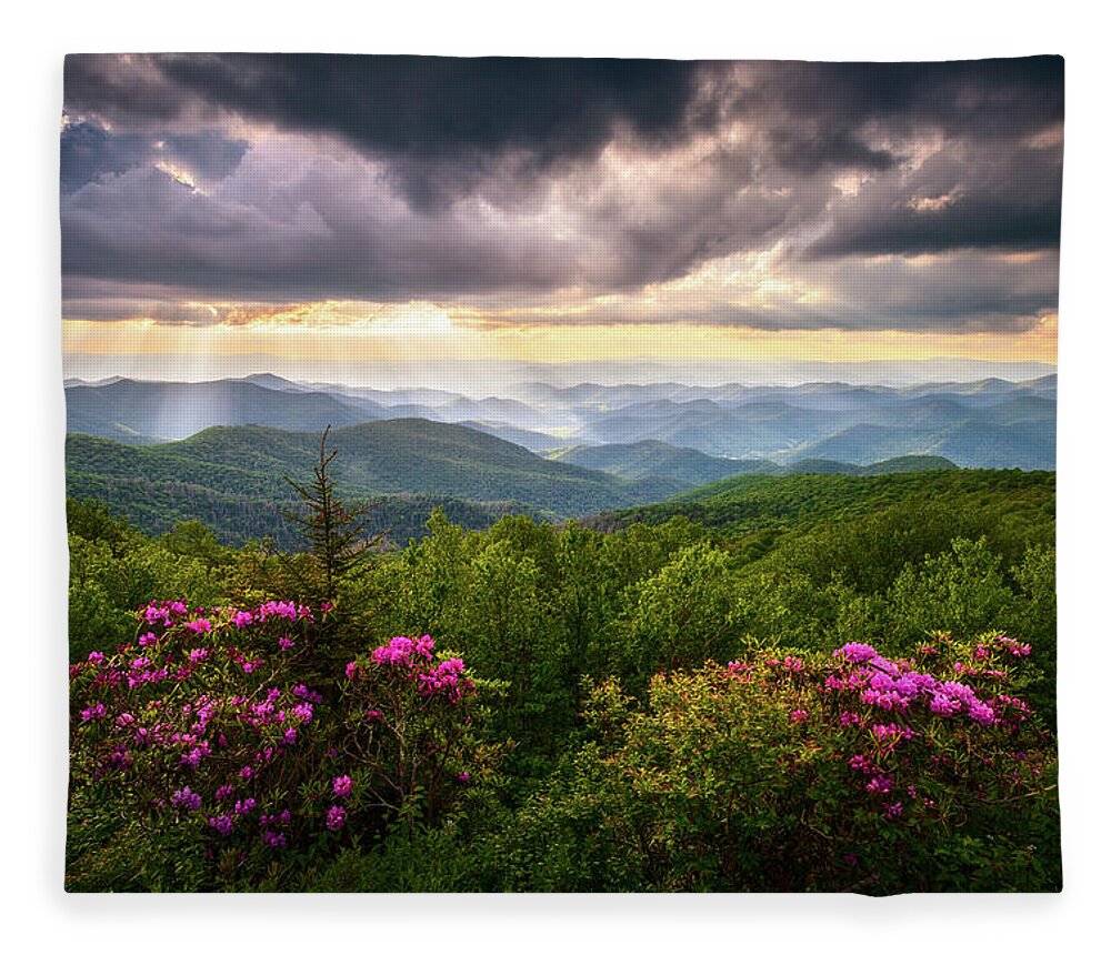 Asheville Fleece Blanket featuring the photograph Asheville NC Blue Ridge Parkway Scenic Landscape Photography by Dave Allen