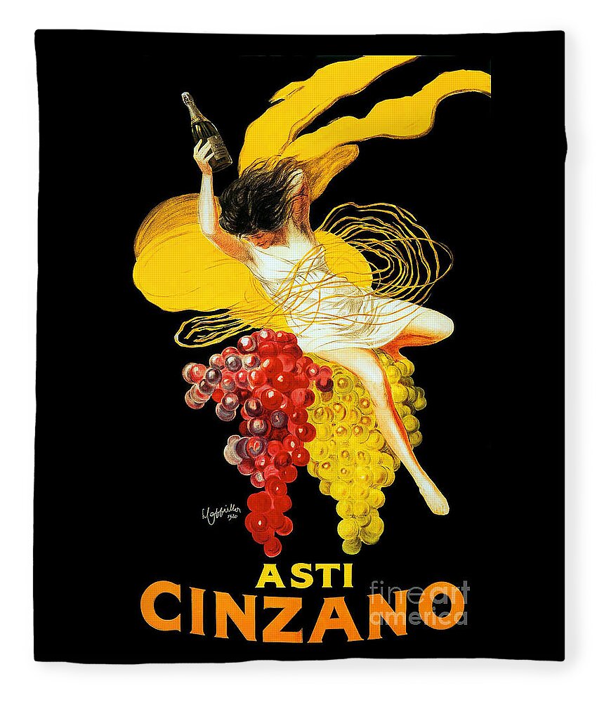 Asti Cinzano Fleece Blanket featuring the painting Asti Cinzano Advertising Poster by Leonetto Cappiello