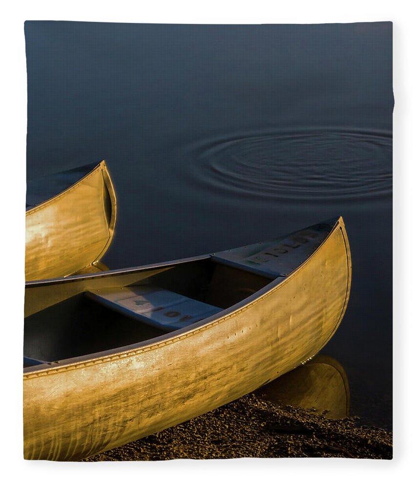 Canoe Fleece Blanket featuring the photograph At Sunrise by Dale Kincaid