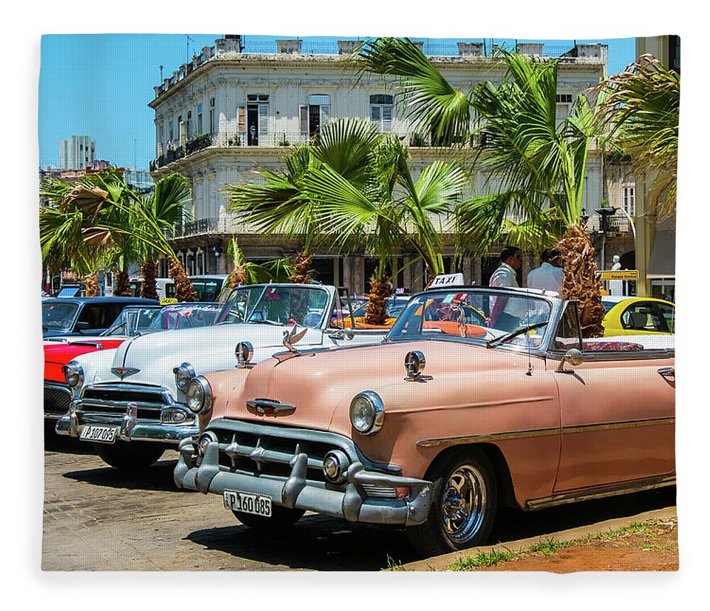 Cuba Fleece Blanket featuring the photograph At the parking. Havana. Cuba by Lie Yim