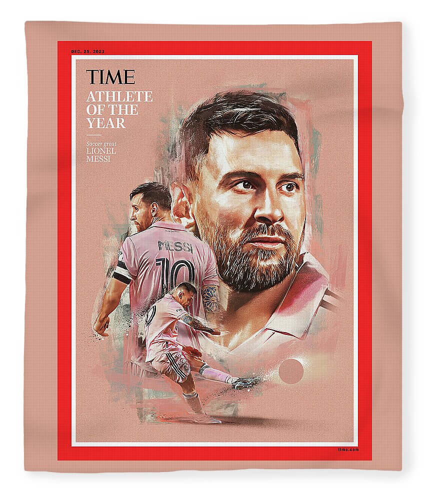 Lionel Messi Fleece Blanket featuring the photograph Athlete of the Year-Lionel Messi by Neil Jamieson for Time
