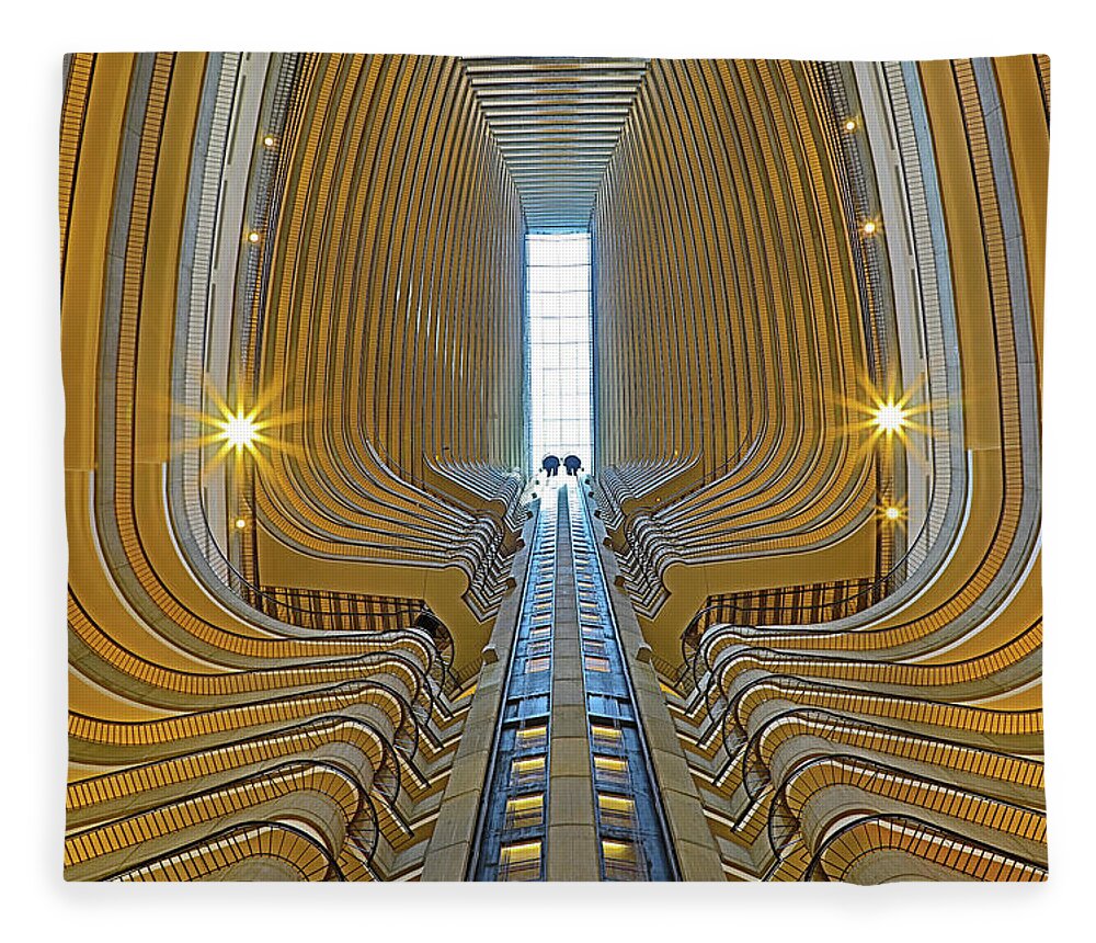 Hotel Fleece Blanket featuring the photograph Atlanta Marriott Marquis Hotel Atrium 7 by Richard Krebs