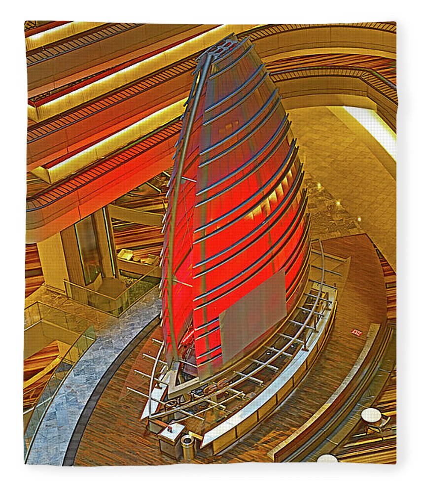 Hotel Fleece Blanket featuring the photograph Atlanta Marriott Marquis Hotel Atrium 8 by Richard Krebs